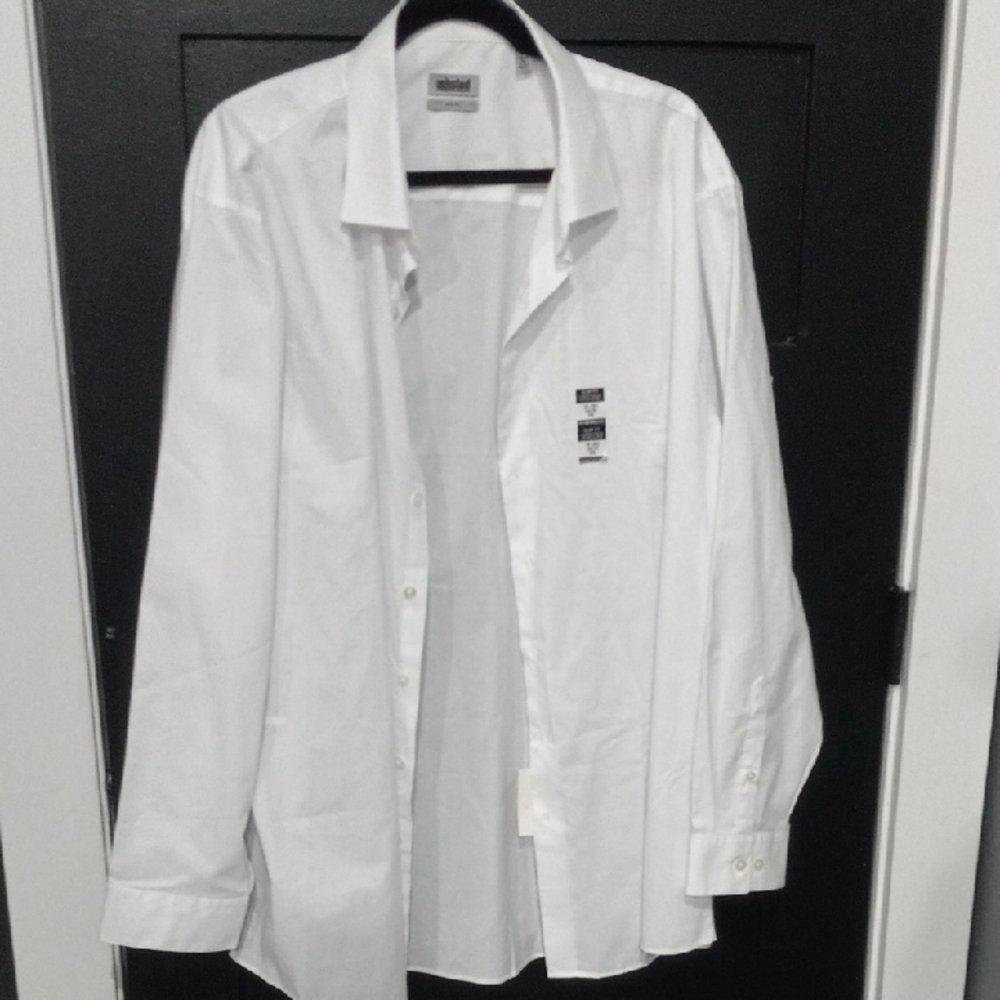 Unlisted Men's White Dress Shirt Slim Fit Cotton Blend Size 2XL